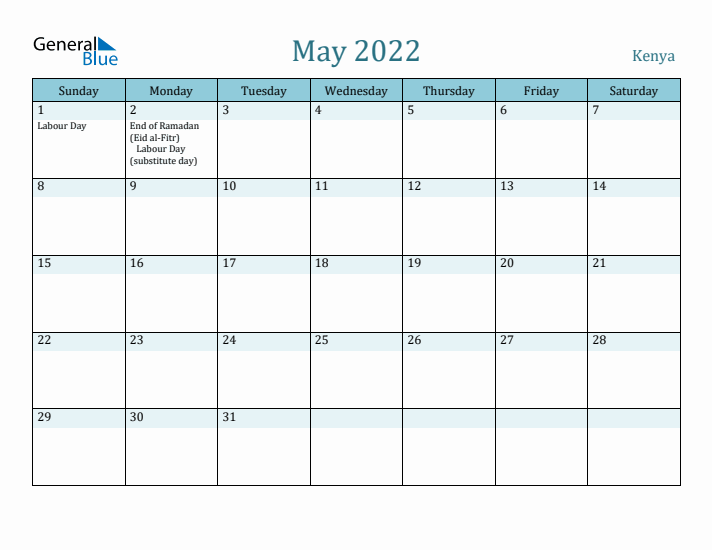 May 2022 Calendar with Holidays