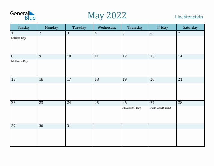 May 2022 Calendar with Holidays