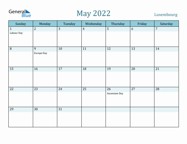 May 2022 Calendar with Holidays