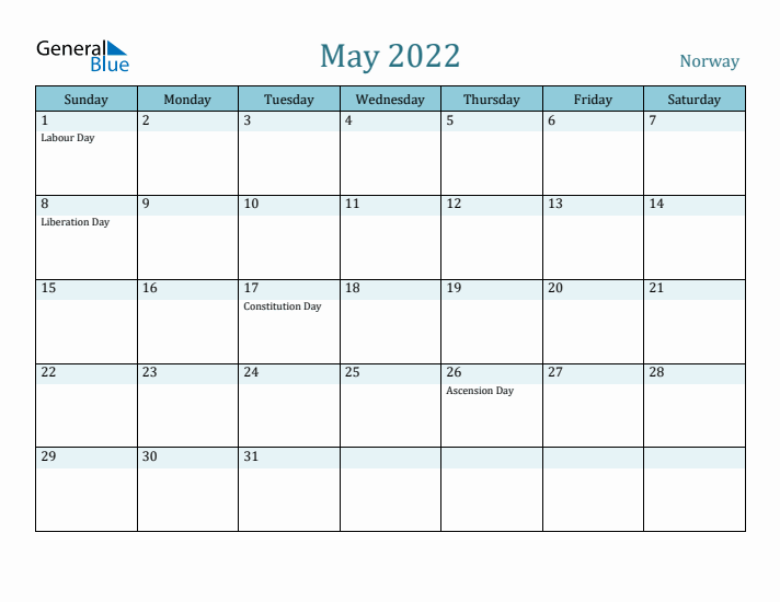 May 2022 Calendar with Holidays