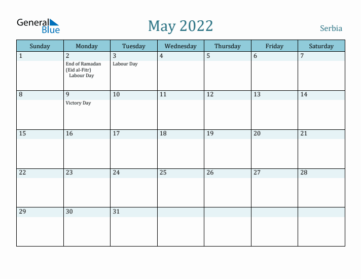 May 2022 Calendar with Holidays