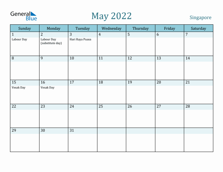 May 2022 Calendar with Holidays