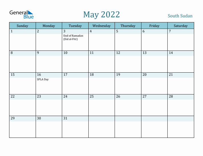 May 2022 Calendar with Holidays