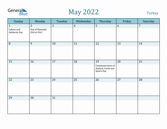 May 2022 Calendar with Holidays