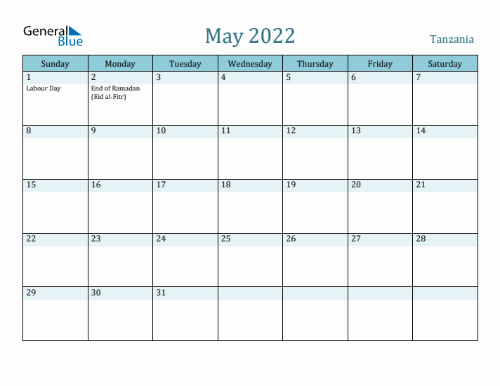 May 2022 Calendar with Holidays