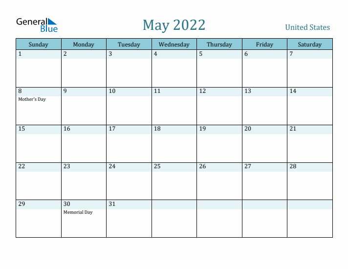 May 2022 Calendar with Holidays