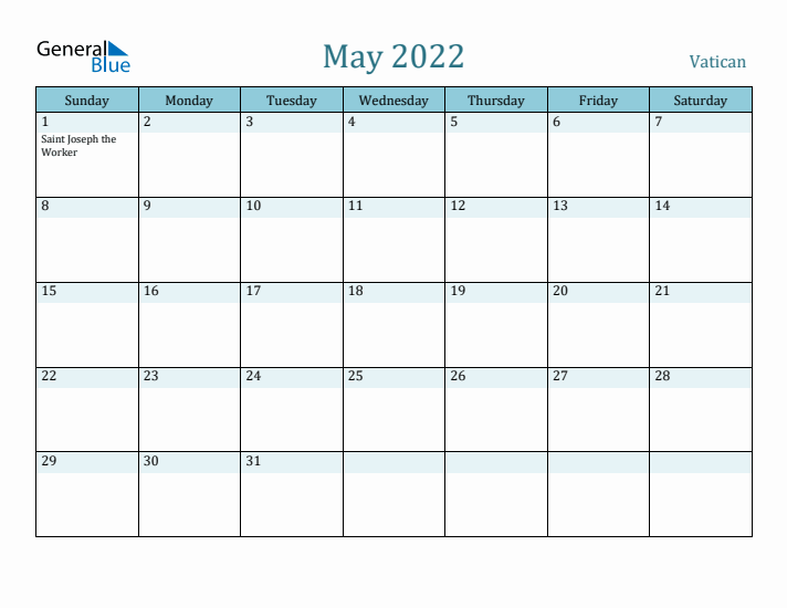 May 2022 Calendar with Holidays