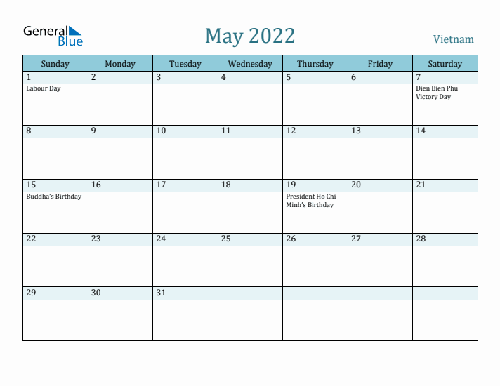 May 2022 Calendar with Holidays