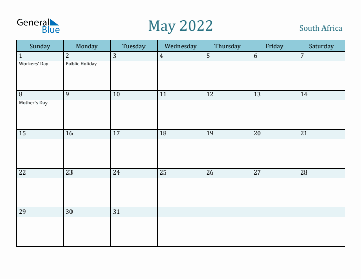 May 2022 Calendar with Holidays