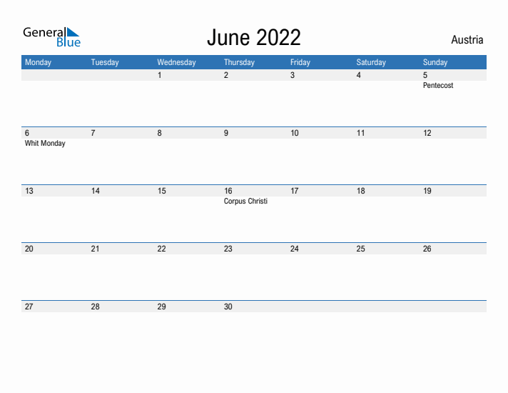 Fillable June 2022 Calendar