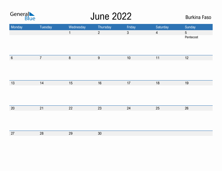 Fillable June 2022 Calendar