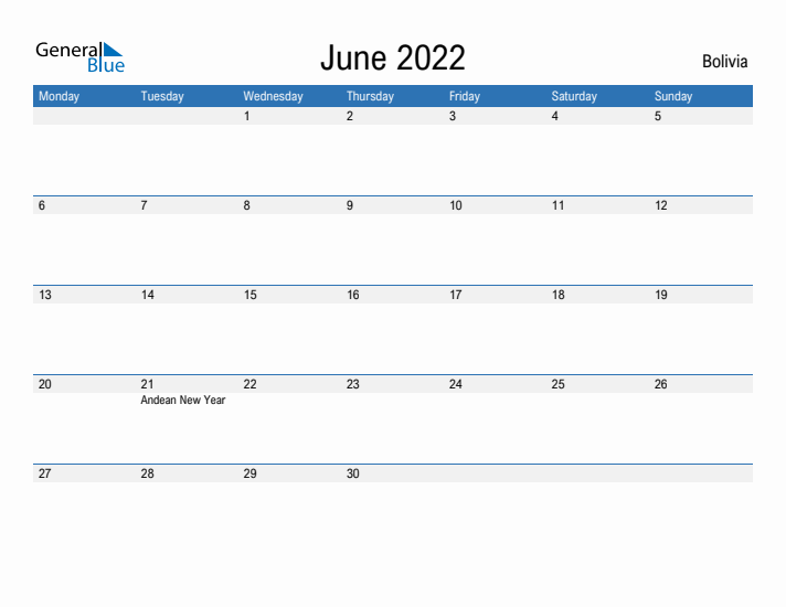 Fillable June 2022 Calendar