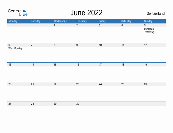 Fillable June 2022 Calendar