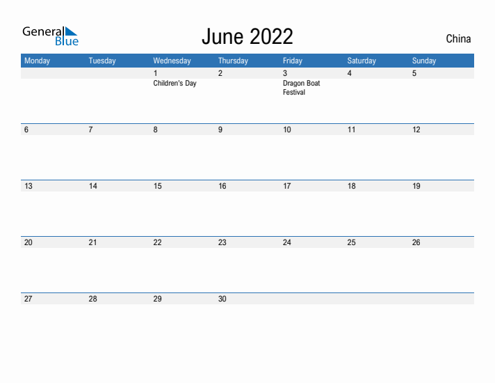 Fillable June 2022 Calendar