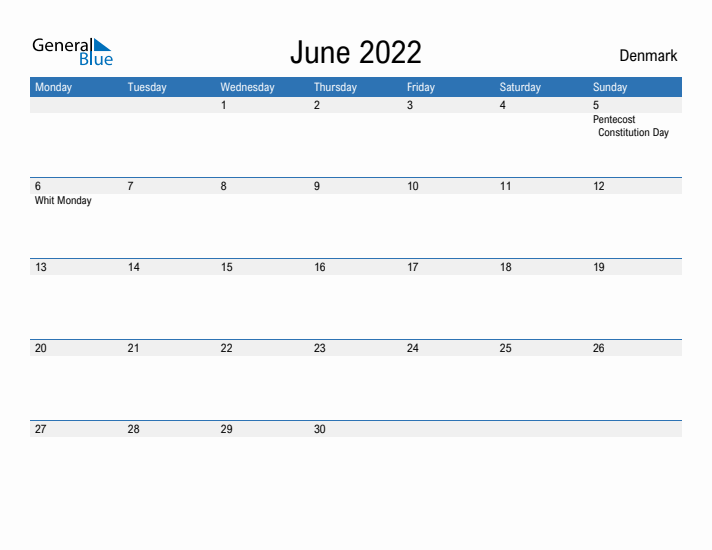 Fillable June 2022 Calendar