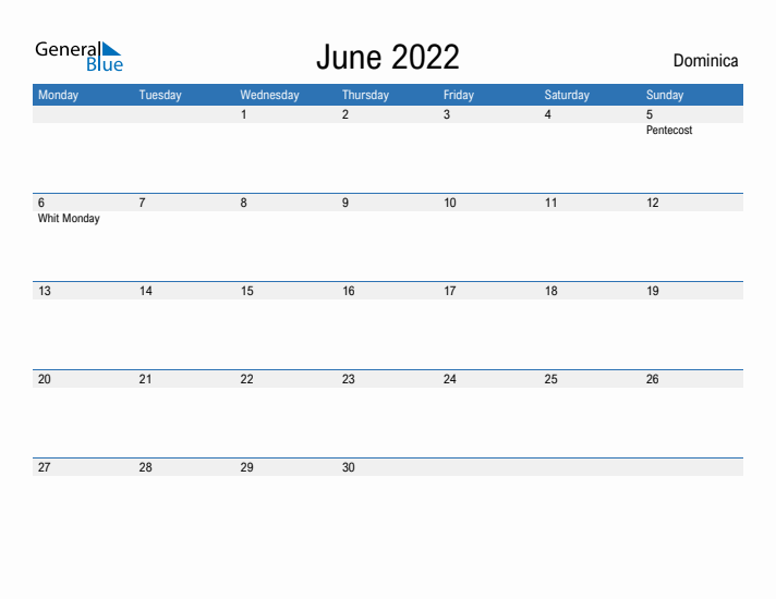 Fillable June 2022 Calendar