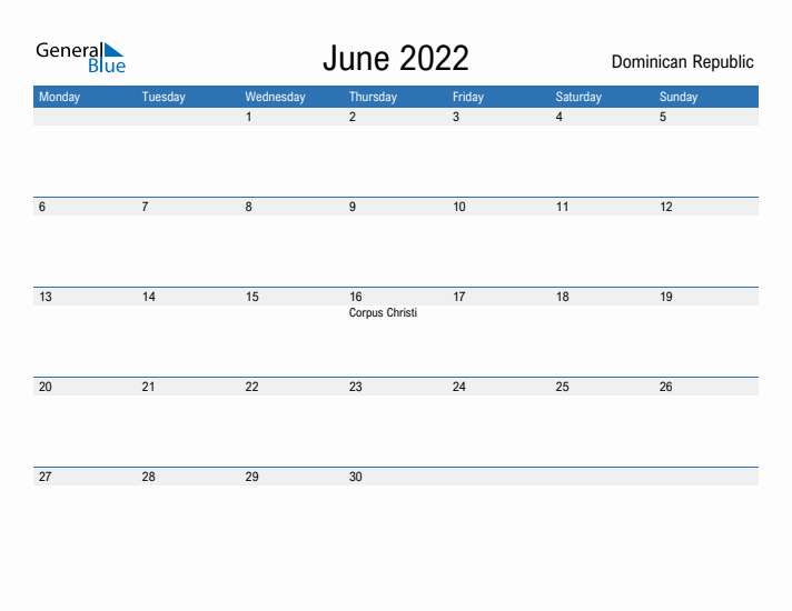 Fillable June 2022 Calendar