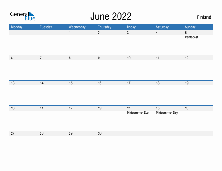 Fillable June 2022 Calendar