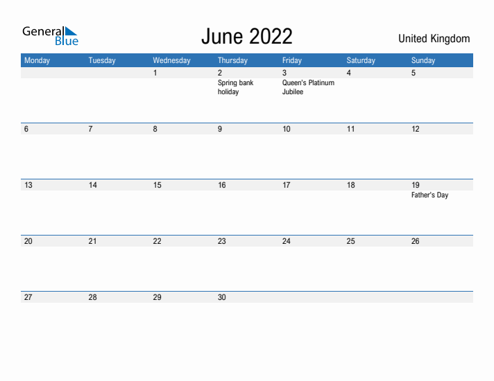 Fillable June 2022 Calendar