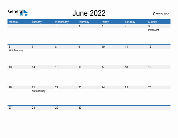 Fillable June 2022 Calendar