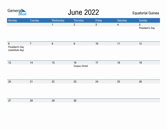 Fillable June 2022 Calendar