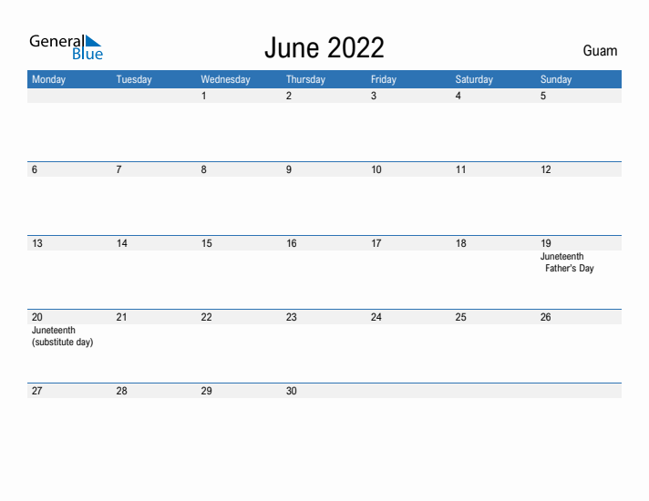 Fillable June 2022 Calendar