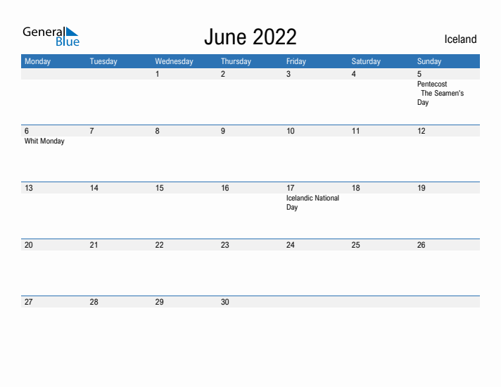 Fillable June 2022 Calendar