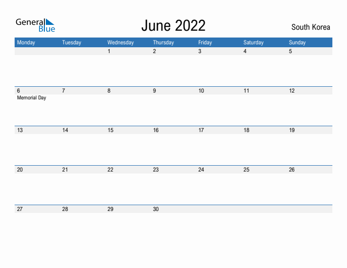 Fillable June 2022 Calendar