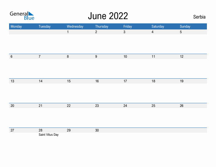 Fillable June 2022 Calendar