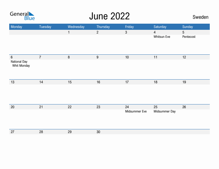 Fillable June 2022 Calendar