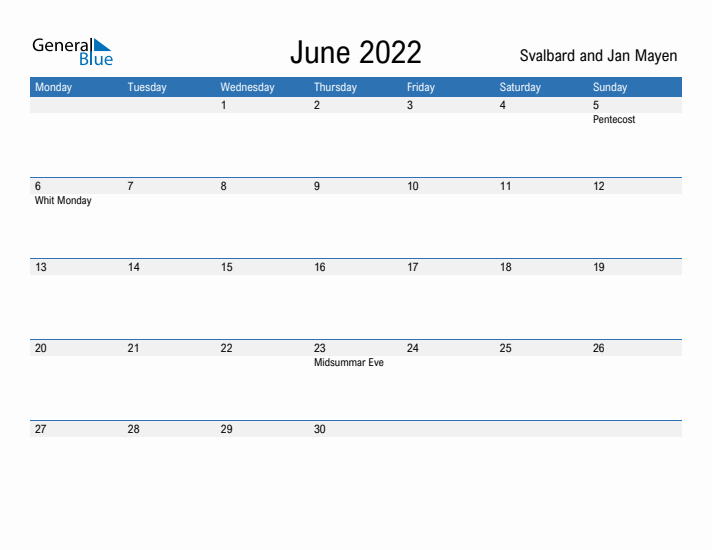 Fillable June 2022 Calendar