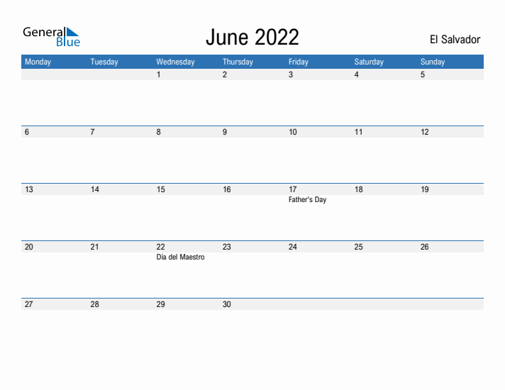 Fillable June 2022 Calendar