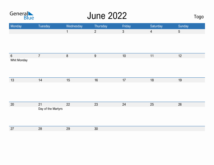 Fillable June 2022 Calendar