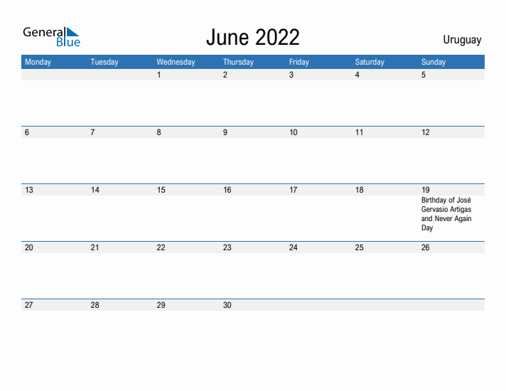 Fillable June 2022 Calendar