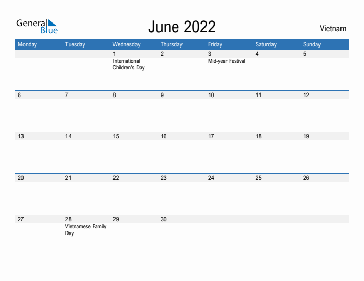 Fillable June 2022 Calendar