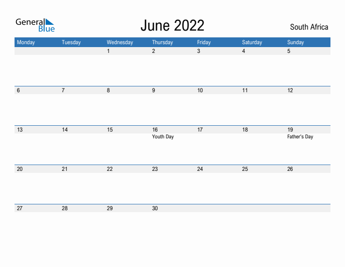 Fillable June 2022 Calendar