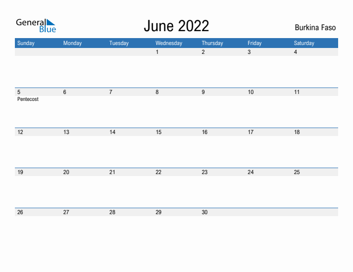 Fillable June 2022 Calendar