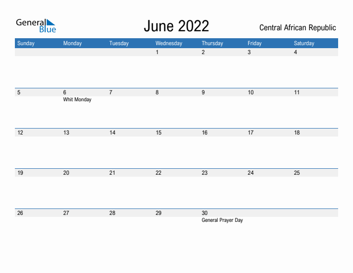 Fillable June 2022 Calendar