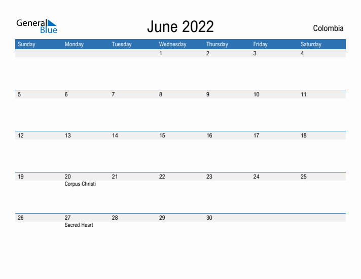 Fillable June 2022 Calendar