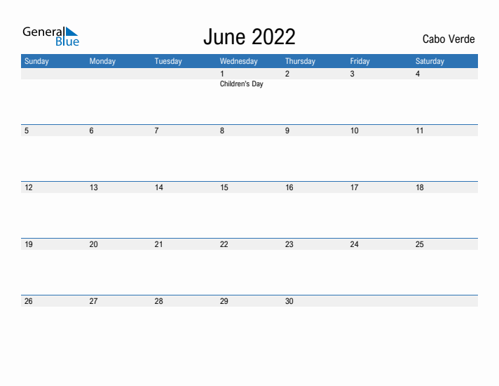 Fillable June 2022 Calendar