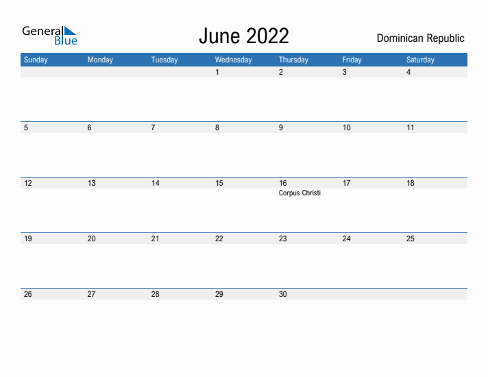 Fillable June 2022 Calendar