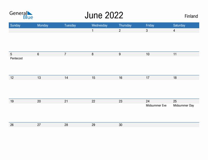 Fillable June 2022 Calendar