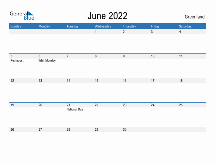 Fillable June 2022 Calendar