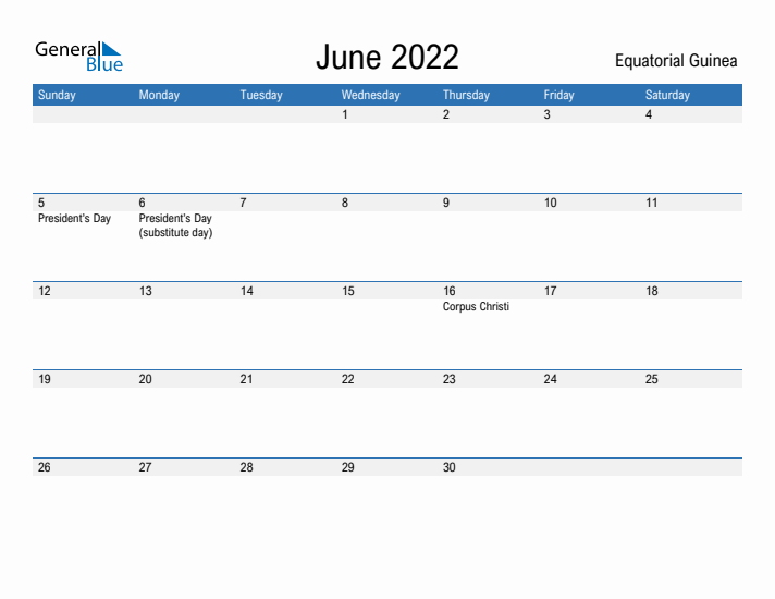 Fillable June 2022 Calendar