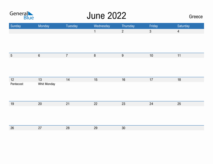 Fillable June 2022 Calendar