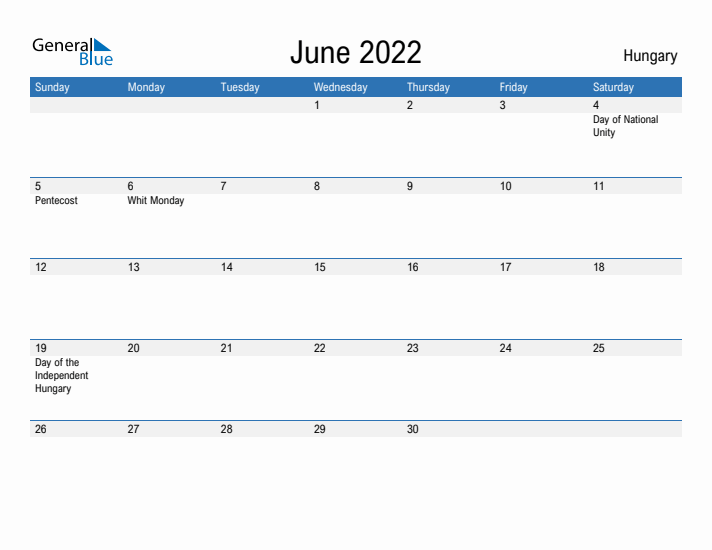 Fillable June 2022 Calendar