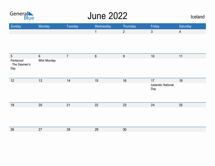 Fillable June 2022 Calendar