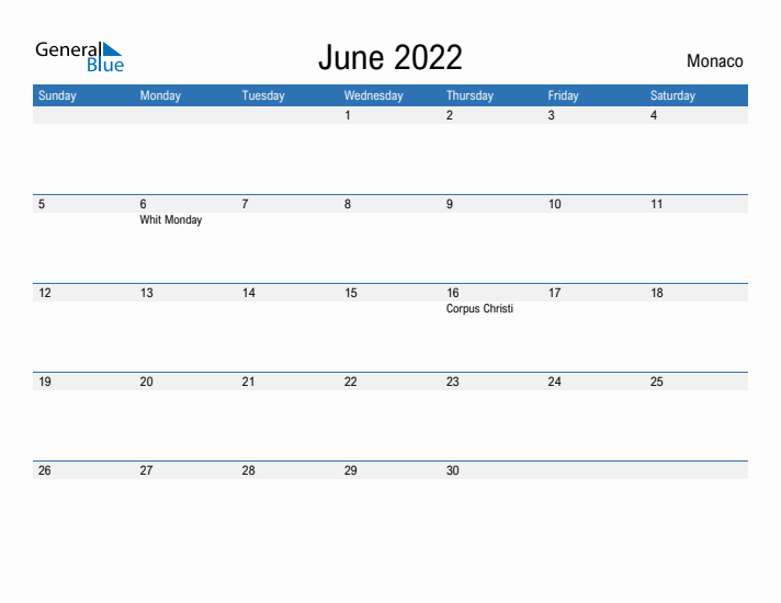 Fillable June 2022 Calendar