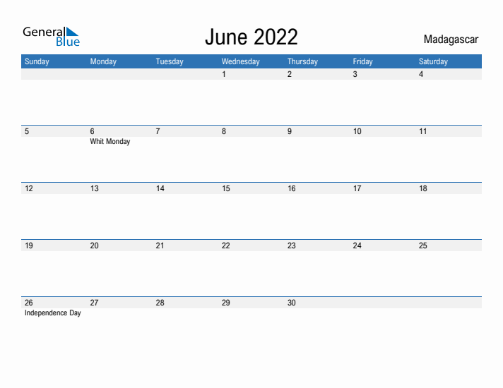 Fillable June 2022 Calendar