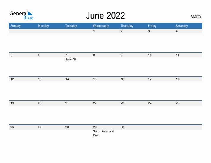 Fillable June 2022 Calendar